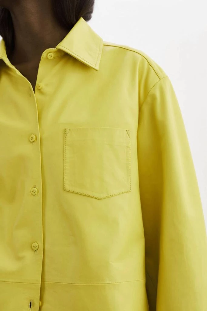 商品LaMarque|Estelle Leather Oversized Shirt In Dopamine Yellow,价格¥2062,第5张图片详细描述