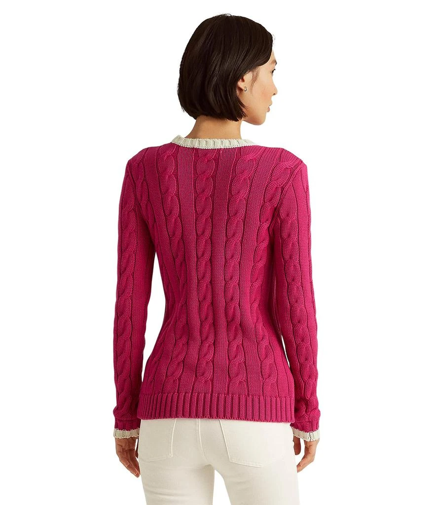 商品Ralph Lauren|Petite Monogram Cable-Knit Cotton Sweater,价格¥710,第2张图片详细描述