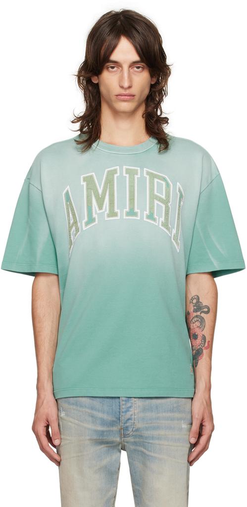 AMIRI AMFOSR1067DUSTYBLUE 関税送料込 AMIRI Blue Vintage Oversized T-shirt - T-Shirts - BeyondStyle