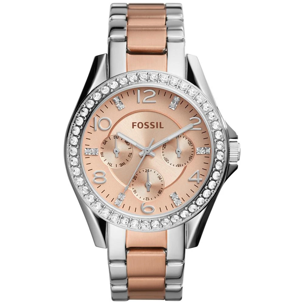 商品Fossil|Women's Riley Two-Tone Stainless Steel Bracelet Watch 38mm ES4145,价格¥568,第1张图片