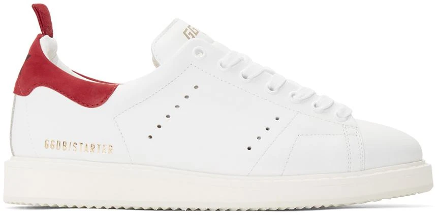 商品Golden Goose|White & Red Starter Sneakers,价格¥1917,第1张图片