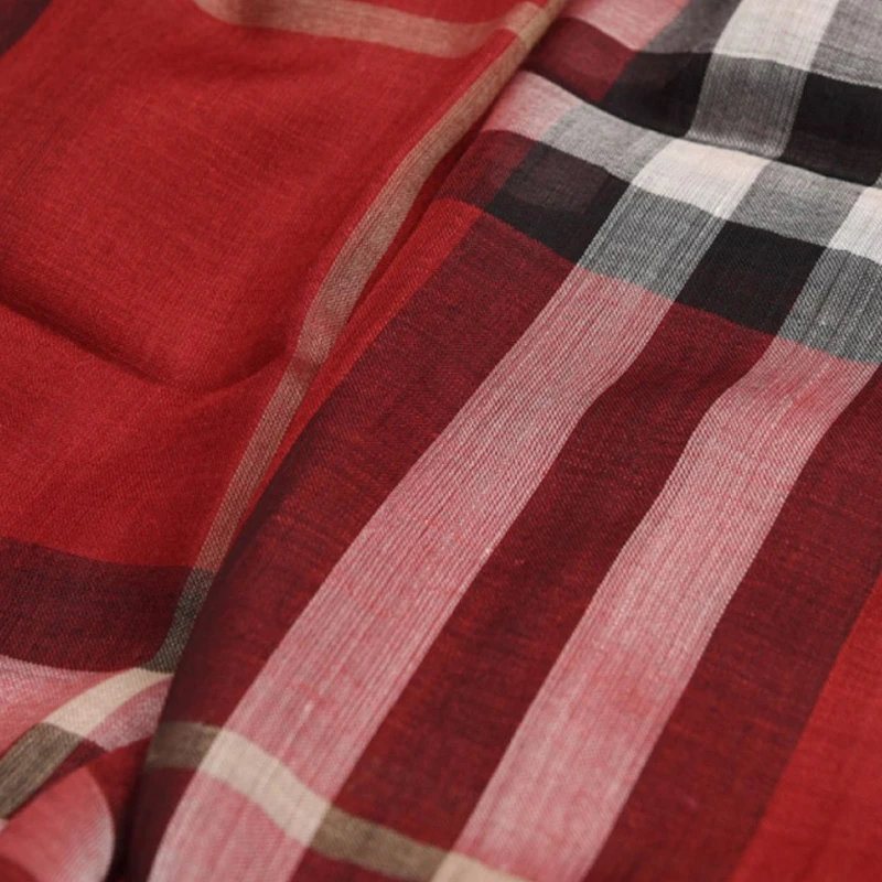 Burberry 巴宝莉 女士红色格纹轻盈混纺围巾 3954620-红色 商品