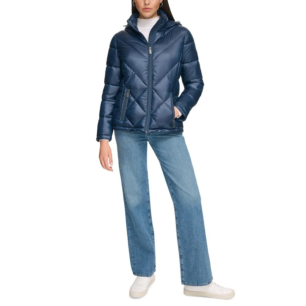 商品Calvin Klein|Women's Shine Hooded Packable Puffer Coat, Created for Macy's,价格¥732,第1张图片