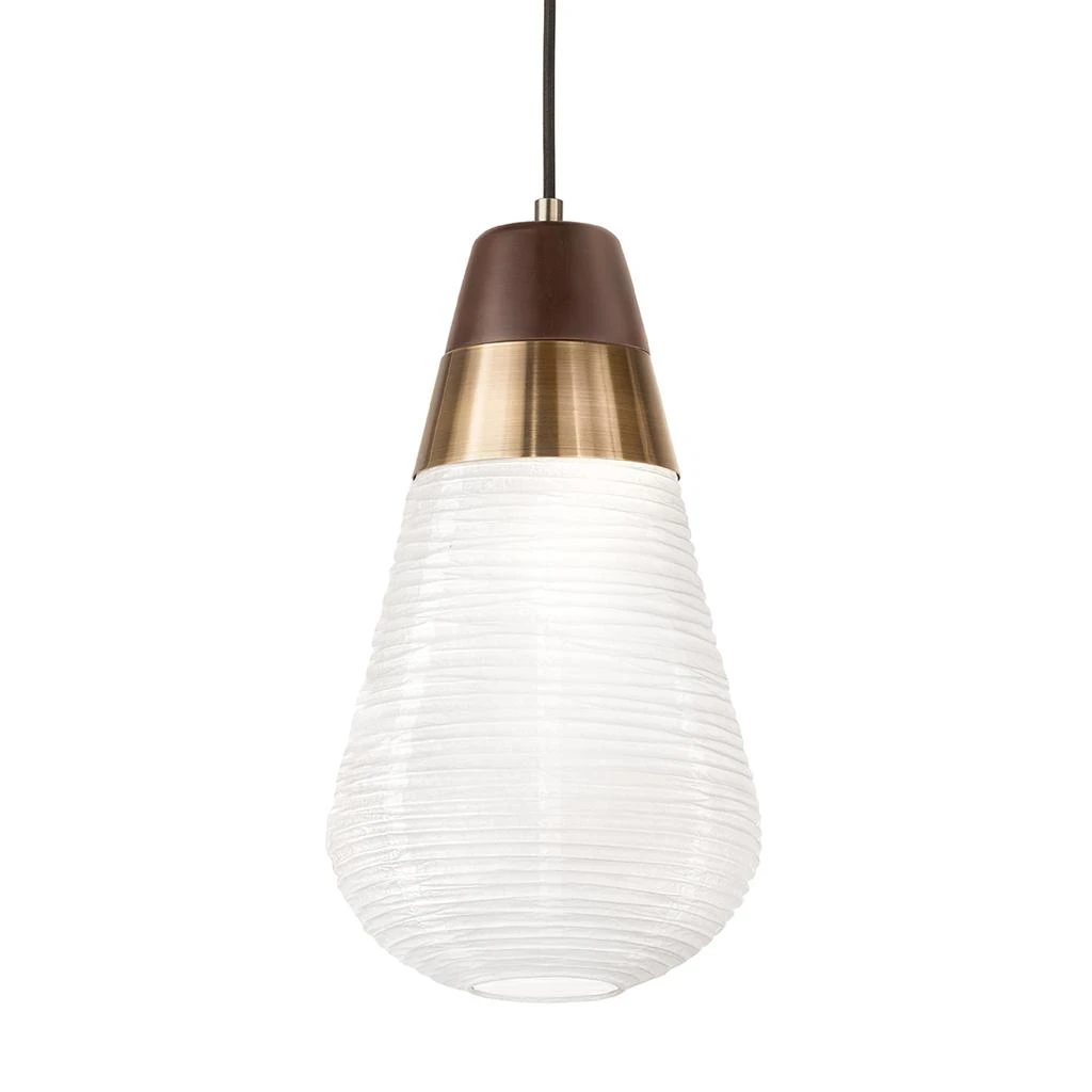商品Nova of California|Nova of California Sunset 27" Hardwired Pendant in Weathered Brass and Walnut,价格¥476,第2张图片详细描述