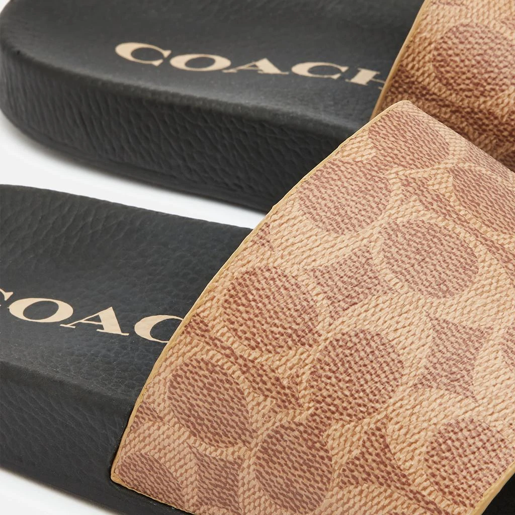 商品Coach|Coach Women's Udele Coated Canvas Slide Sandals - Tan,价格¥478,第3张图片详细描述
