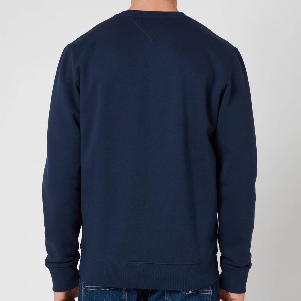 商品Tommy Hilfiger|Tommy Jeans Men's Regular Fleece Crewneck Sweatshirt - Twilight Navy,价格¥428,第4张图片详细描述