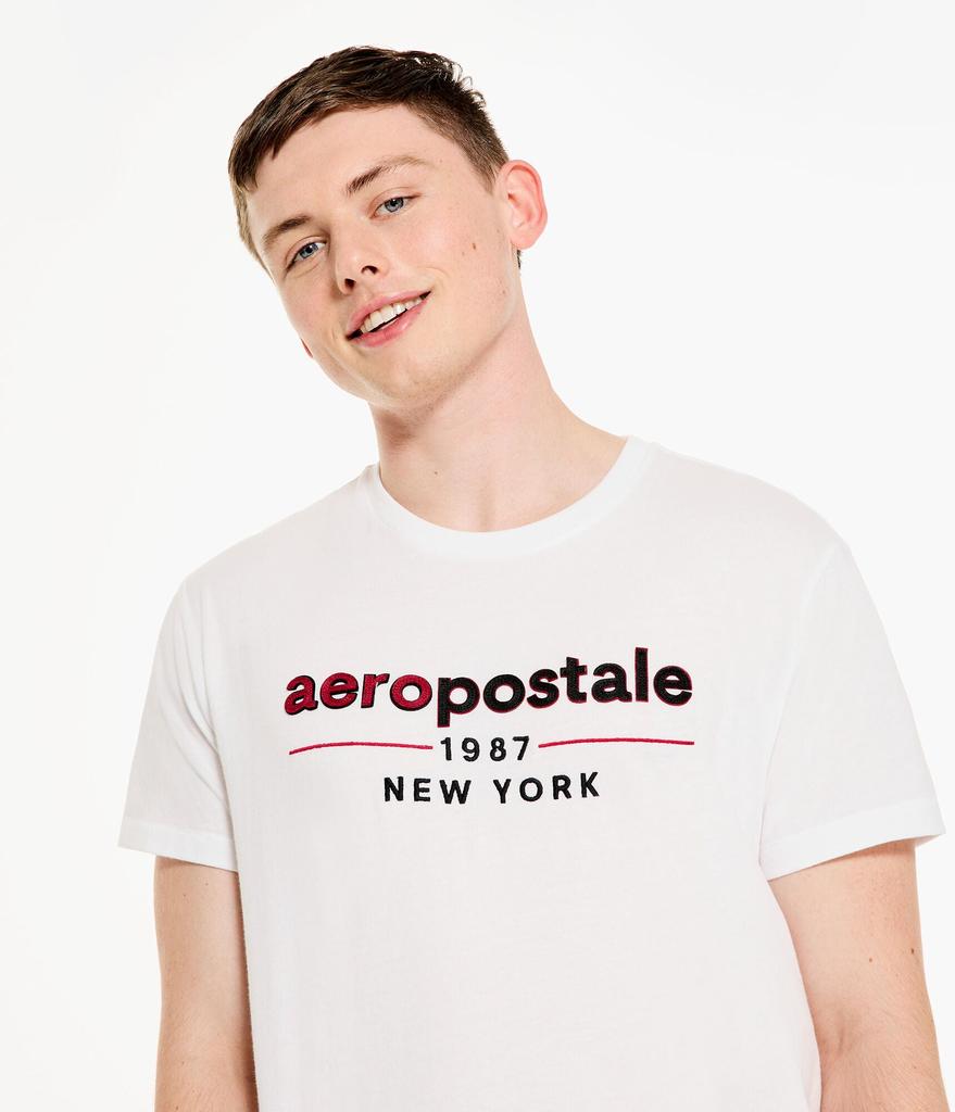 Aeropostale Men's 1987 Logo Appliquac Graphic Tee商品第1张图片规格展示