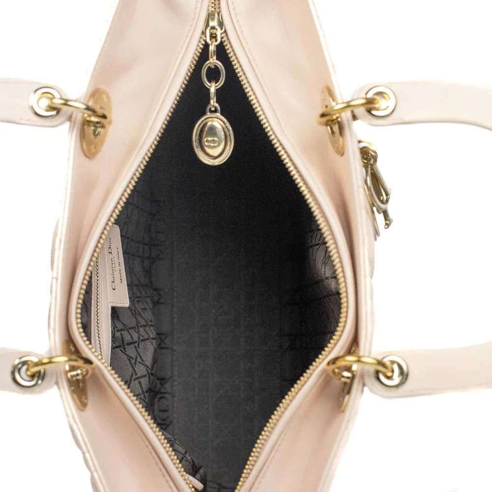 商品[二手商品] Dior|Dior Beige Leather Lady Dior Large Tote Bag ,价格¥26628,第5张图片详细描述