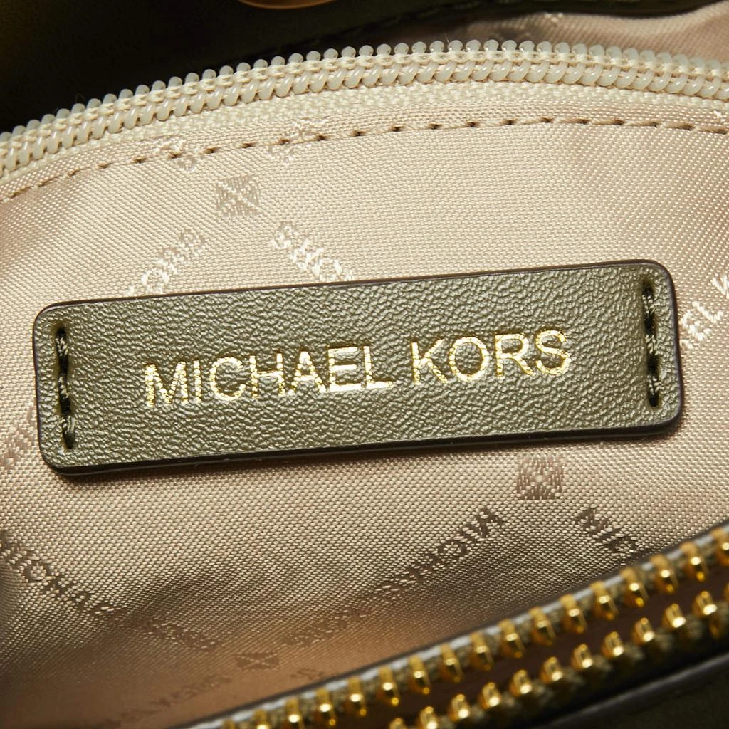 Michael Kors Brown Signature Coated Canvas Small Teagen Satchel 商品