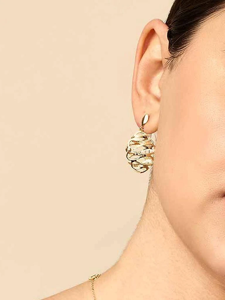 商品Oradina|14K Yellow Gold Twirl Me Oval Drop Earrings,价格¥4999,第5张图片详细描述