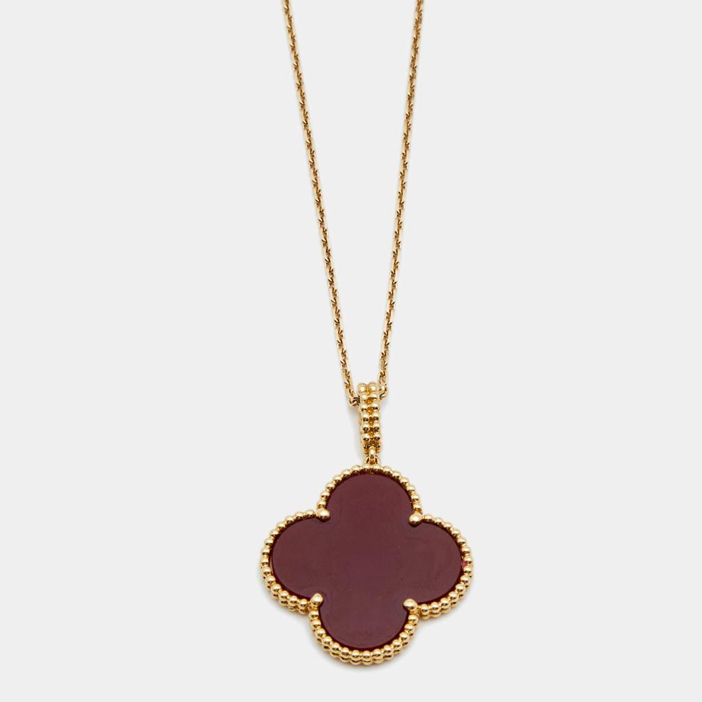 商品[二手商品] Van Cleef & Arpels|Van Cleef & Arpels Magic Alhambra Carnelian 18K Yellow Gold Long Pendant Necklace,价格¥36409,第1张图片