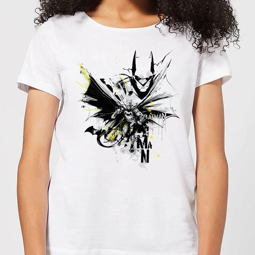 商品Original Hero|DC Comics Batman Batface Splash Women's T-Shirt - White,价格¥177,第1张图片详细描述