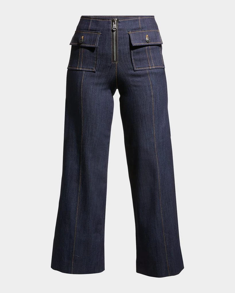 商品Cinq a Sept|Azure Wide-Leg Stitched Pants,价格¥2294,第1张图片