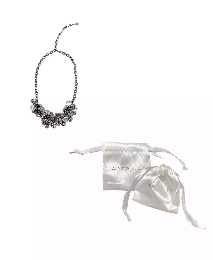 商品ADORNIA|Oxidized Silver-Tone Crystal Cluster Adjustable Necklace,价格¥221,第2张图片详细描述