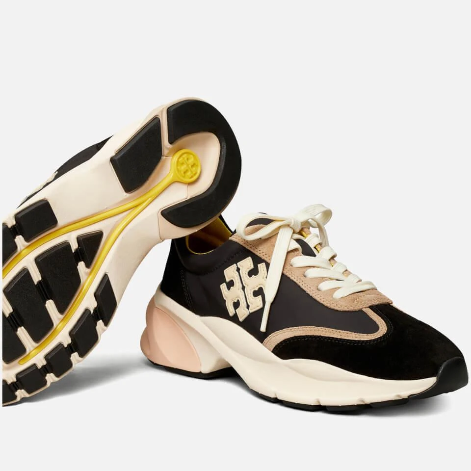 商品Tory Burch|TORY BURCH GOOD LUCK SUEDE-TRIMMED NYLON RUNNING-STYLE TRAINERS,价格¥1770,第2张图片详细描述