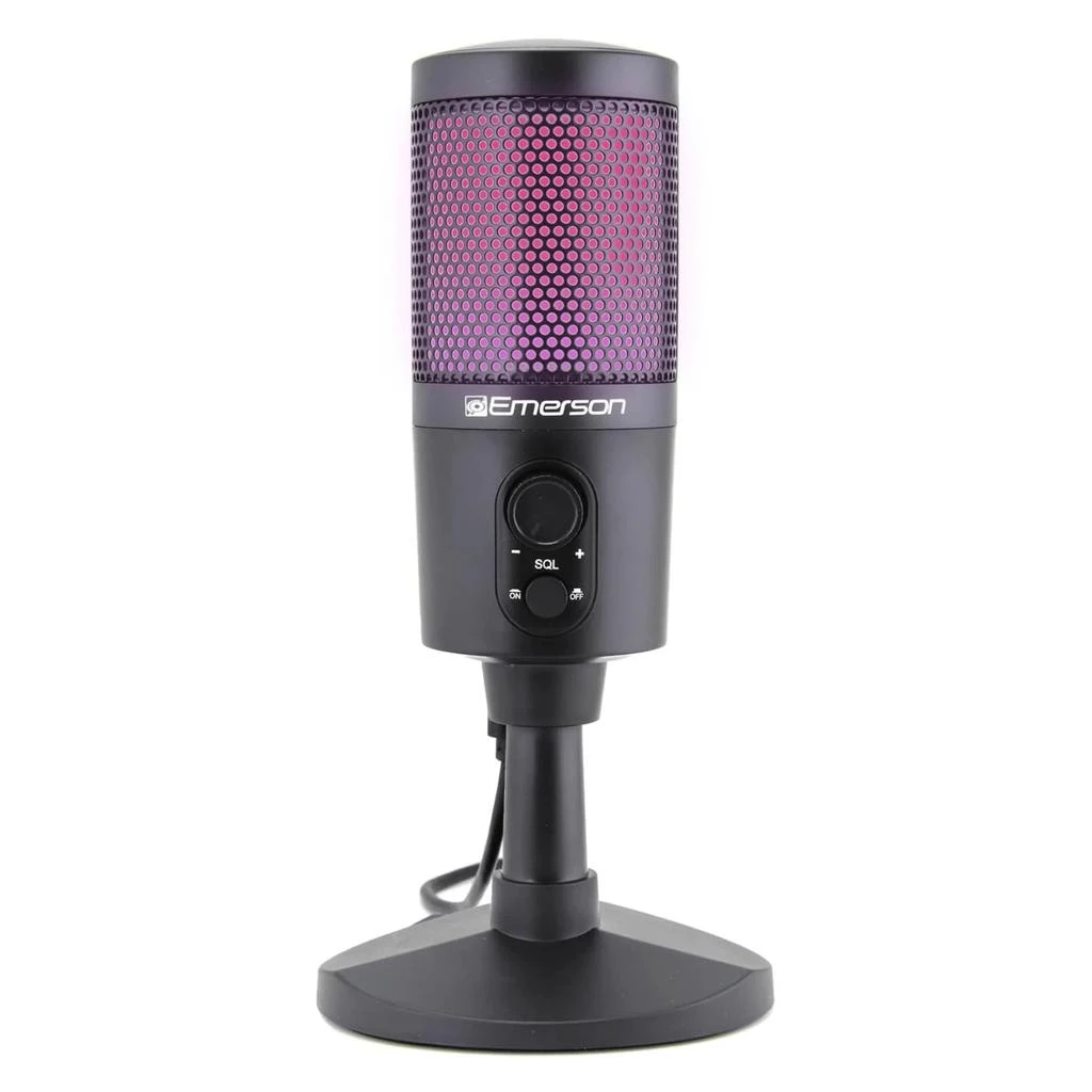 商品PROXXI|Emerson USB Gaming & Streaming Microphone with RGB Lighting with Tap-To-Mute,价格¥483,第1张图片