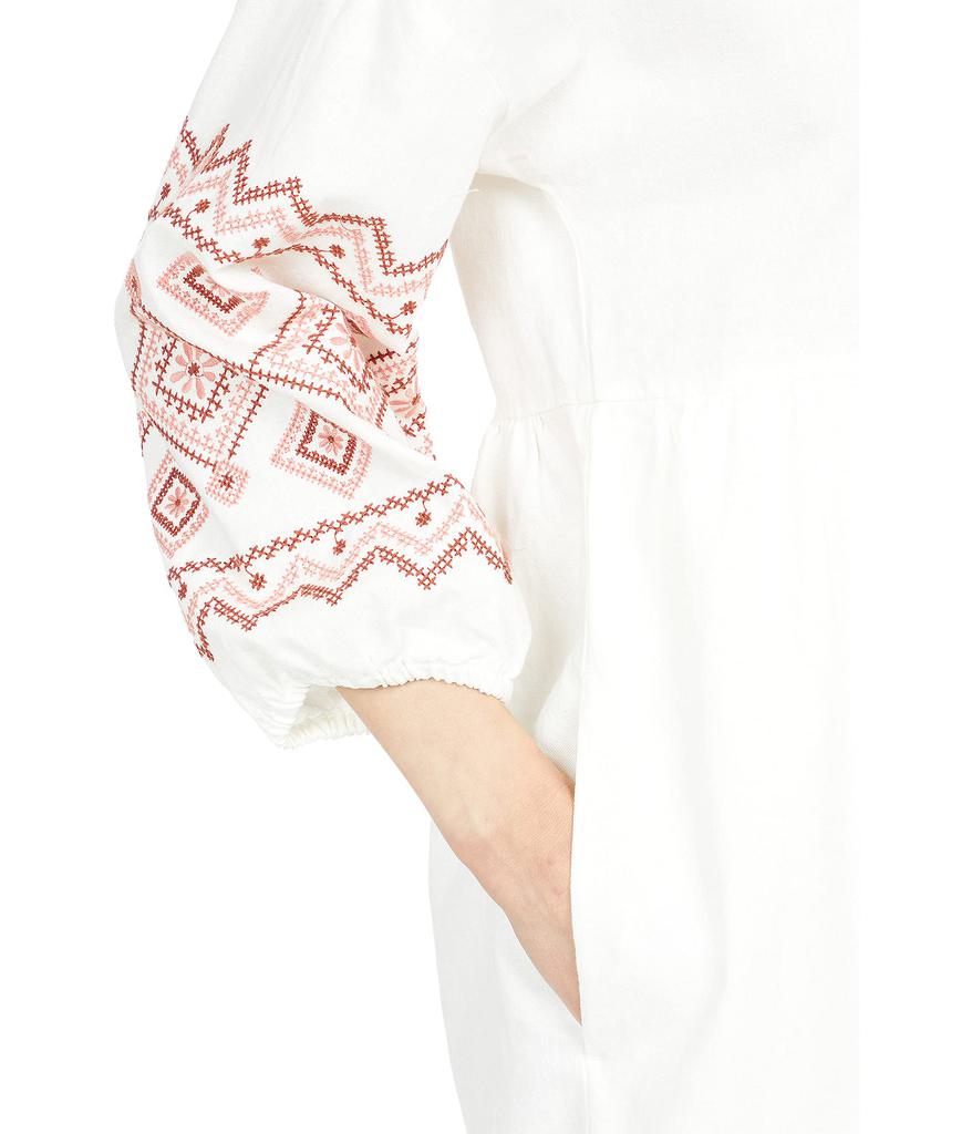 Embroidered Sleeve Popover Midi Dress商品第3张图片规格展示