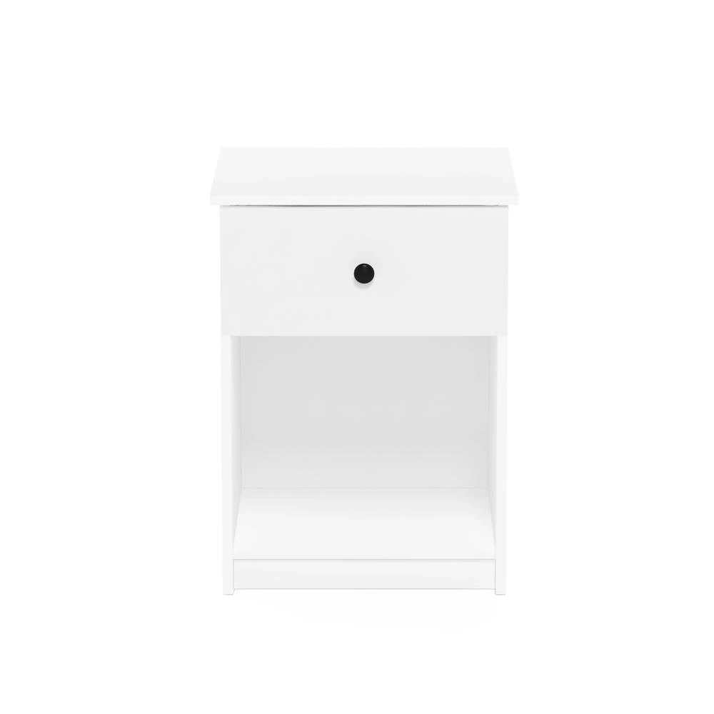 商品Furinno|Lucca Nightstand with One Drawer, Set of 2, White,价格¥1341,第3张图片详细描述