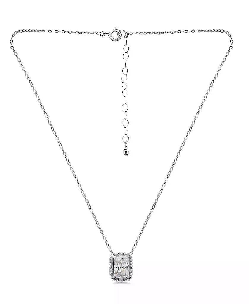 商品Giani Bernini|Cubic Zirconia Bead Frame Pendant Necklace in Sterling Silver, 16" + 2" extender, Created for Macy's,价格¥559,第3张图片详细描述