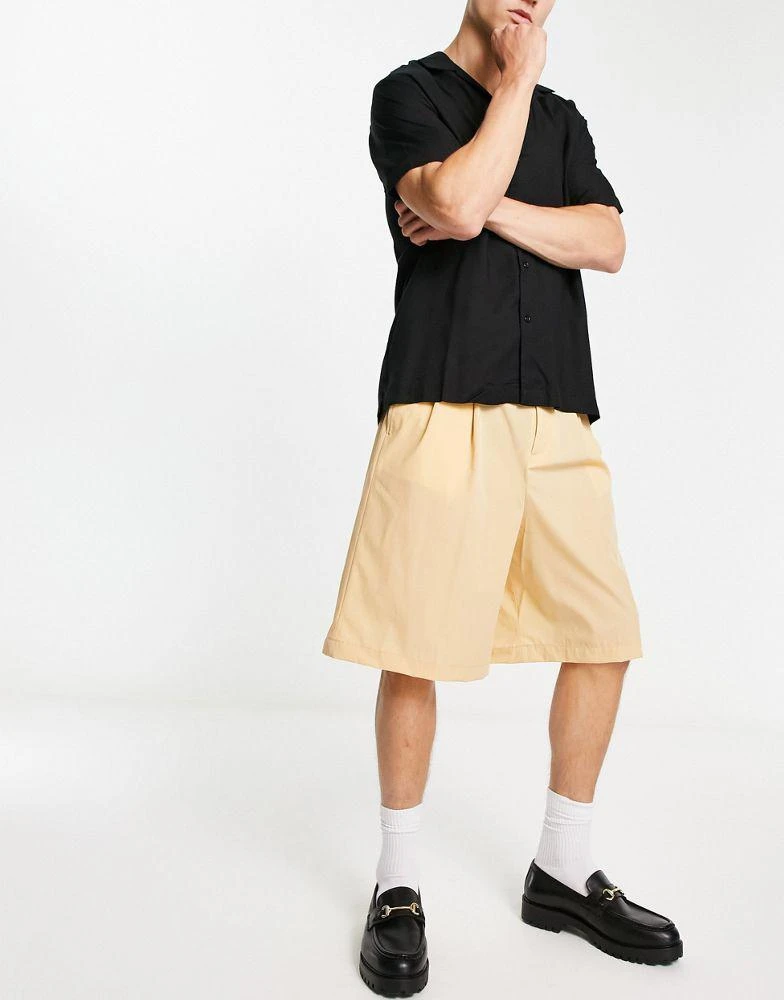商品ASOS|ASOS DESIGN smart bermuda shorts in paper touch peach,价格¥133,第1张图片