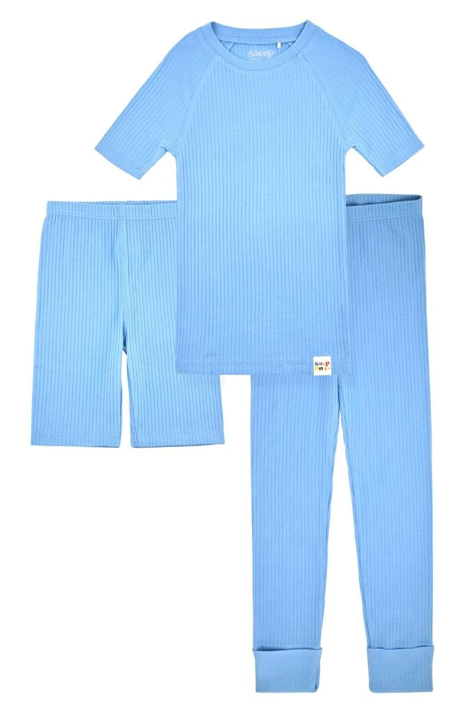 商品Sleep On It|Kids' Rib Fitted Three-Piece Pajamas,价格¥73,第1张图片