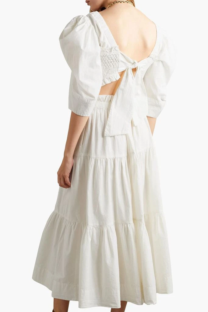 商品Sea|Simona cutout smocked cotton-poplin midi dress,价格¥1608,第3张图片详细描述