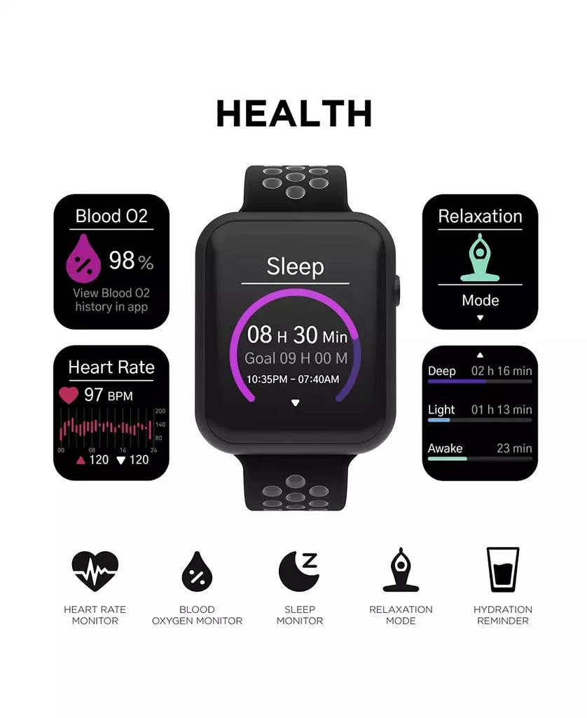 商品iTouch|Air 4 Unisex Black and Gray Silicone Smartwatch,价格¥376,第3张图片详细描述