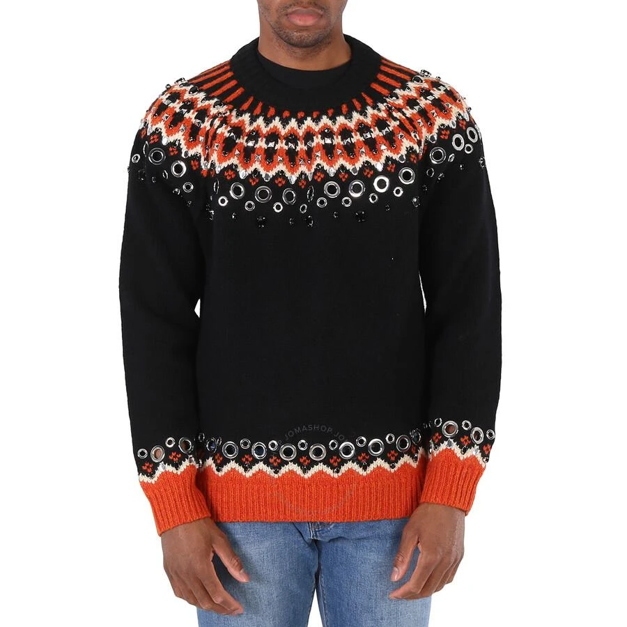 商品Burberry|Embellished Fair Isle Wool Sweater In Black,价格¥2343,第1张图片