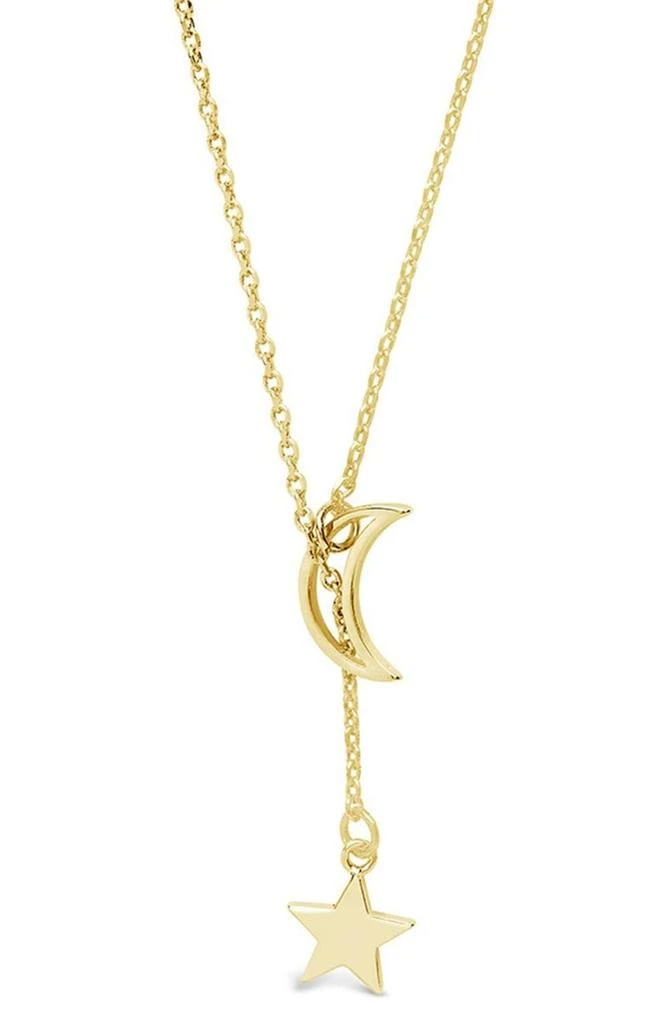 商品Sterling Forever|14K Gold Plated Sterling Silver Star & Moon Y-Necklace,价格¥261,第1张图片