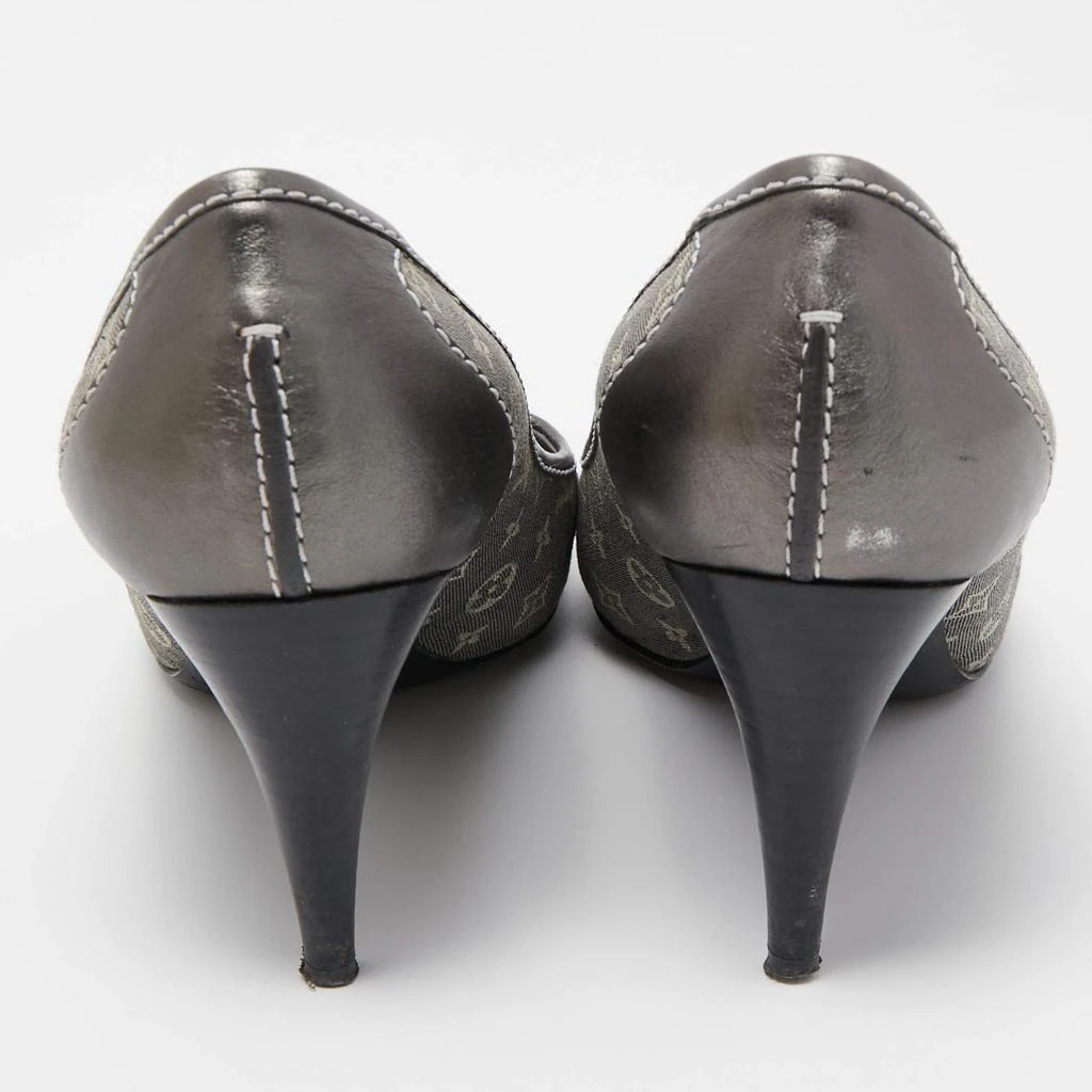 商品[二手商品] Louis Vuitton|Louis Vuitton Grey Monogram Idylle Canvas and Leather Cap Toe Pumps Size 37.5,价格¥3588,第5张图片详细描述