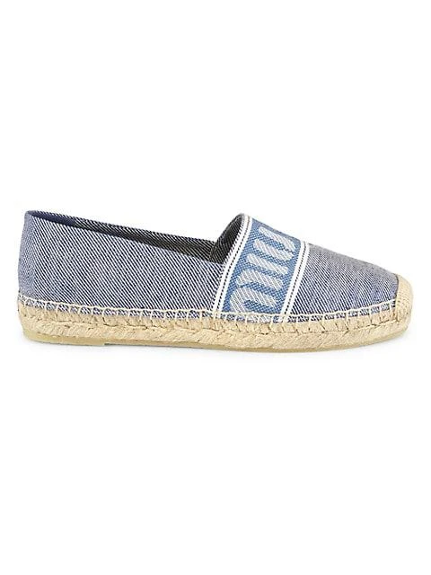 商品Miu Miu|Denim Logo Slip-On Espadrilles,价格¥5628,第1张图片