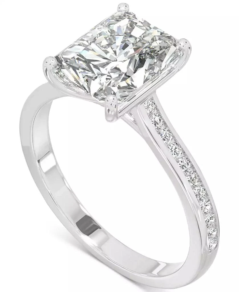 商品Charles & Colvard|Moissanite Radiant Engagement Ring (2-7/8 ct. t.w. DEW) in 14k White Gold,价格¥12111,第2张图片详细描述