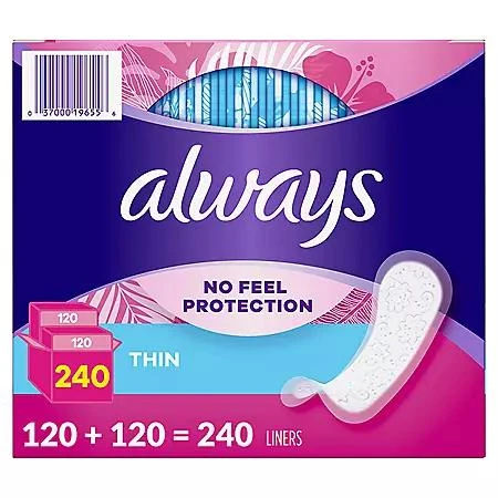 Always Daily Thin Liners, Unscented, Regular, 240 ct. 商品