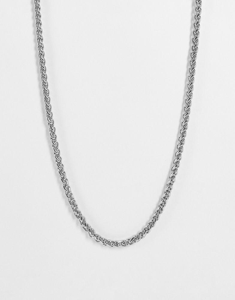 Reclaimed Vintage inspired chain necklace in silver商品第1张图片规格展示