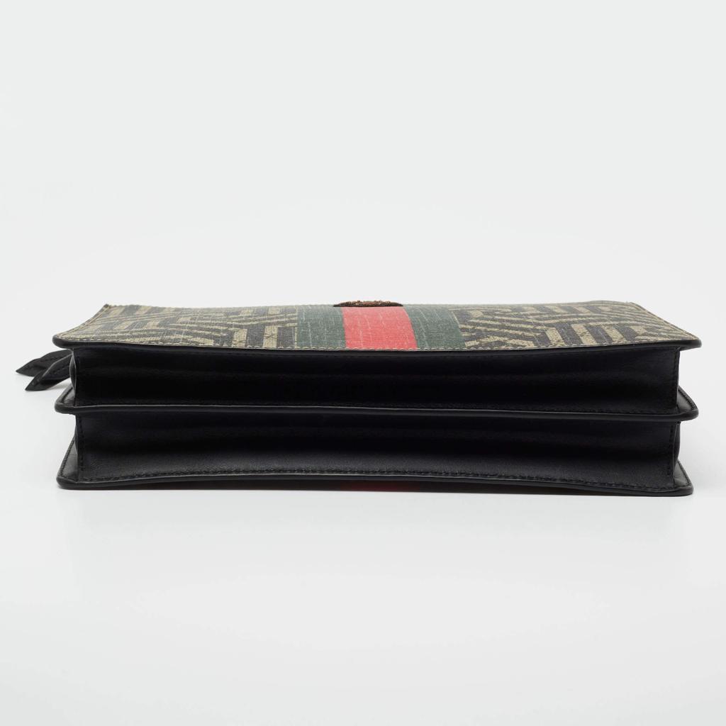 Gucci Beige GG Supreme Canvas And Leather Caleido Web Messenger Bag商品第6张图片规格展示