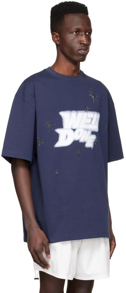 商品We11done|Navy Cotton T-Shirt,价格¥3421,第4张图片详细描述