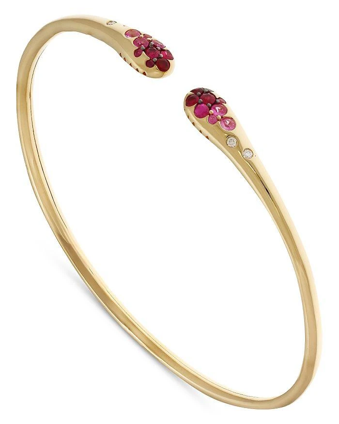 商品Alberto Milani|18K Yellow Gold Via Fiori Scuri Diamond & Pink Sapphire Cuff Bracelet - Exclusive, Italy Campaign,价格¥32222,第1张图片