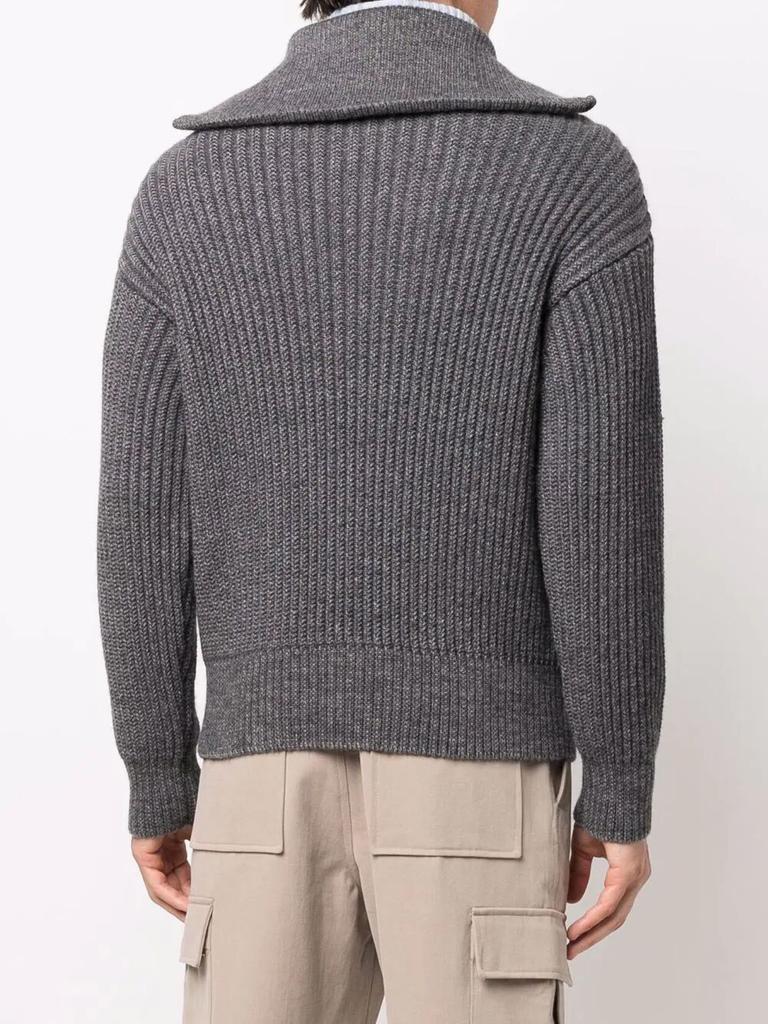 商品AMI|Zipped collar ribbed jumper,价格¥2082,第6张图片详细描述