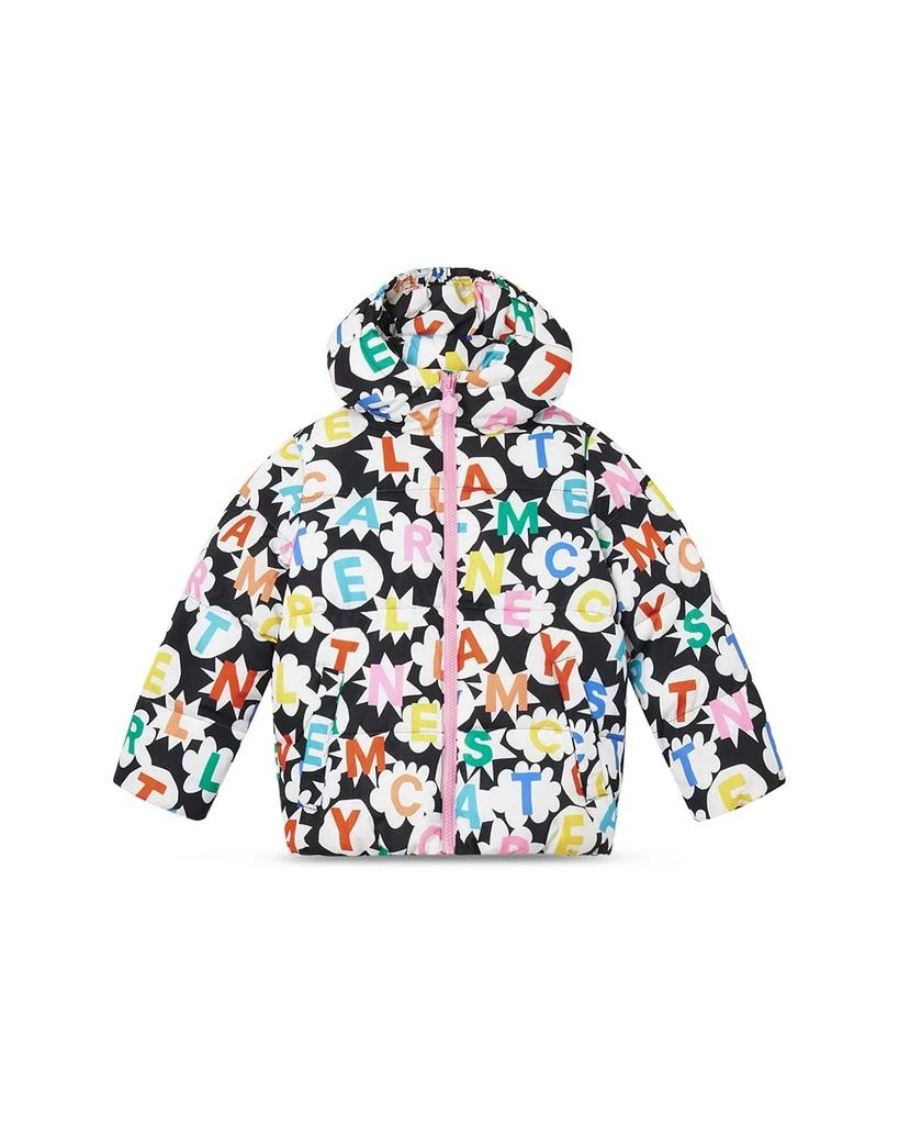 商品Stella McCartney|Girls' Logo Print Hooded Puffer Coat - Little Kid,价格¥953,第1张图片