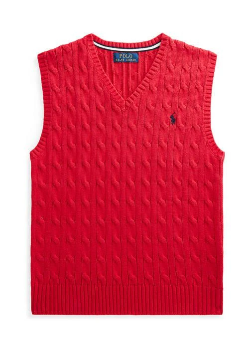 商品Ralph Lauren|Lauren Childrenswear Boys 8 20 Cable Knit Cotton Sweater Vest,价格¥289,第1张图片