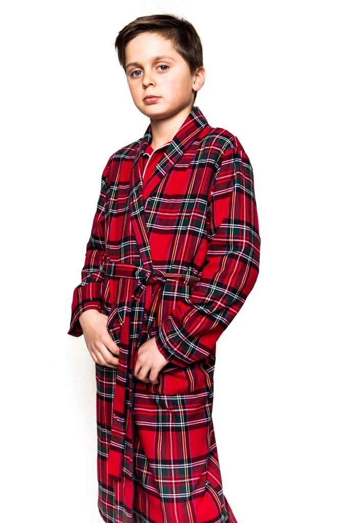 商品Petite Plume|Kids' Imperial Tartan Plaid Flannel Robe,价格¥196,第1张图片