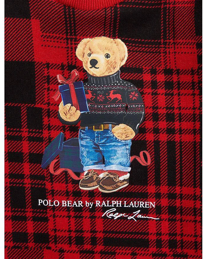 商品Ralph Lauren|Boys' Polo Bear Plaid Fleece Coverall - Baby,价格¥209,第3张图片详细描述