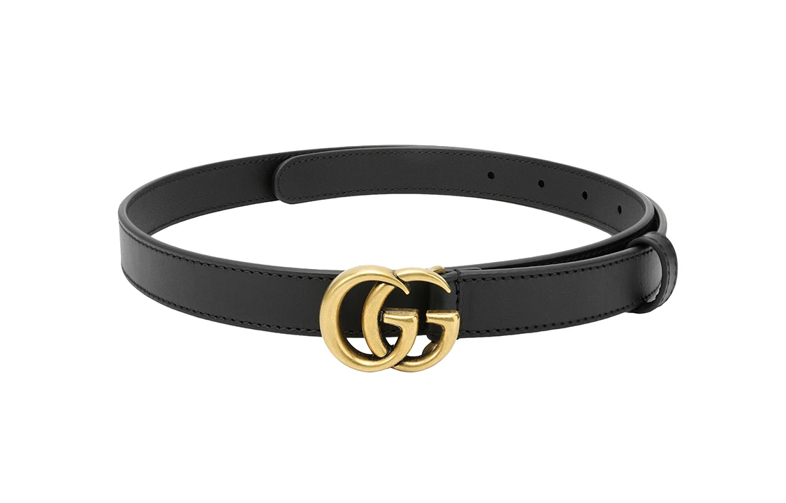 商品[国内直发] Gucci|古驰 互扣式双G针扣 皮革 皮带 女款 黑色 宽2cm,价格¥3953,第7张图片详细描述