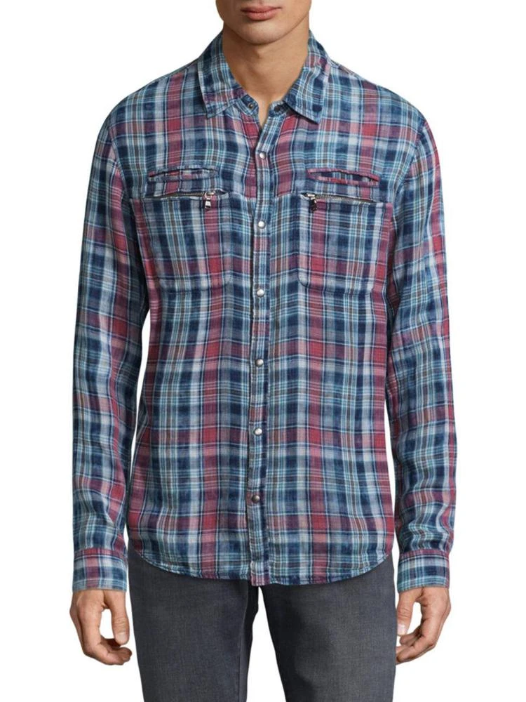 商品John Varvatos|Plaid Snap Cotton Button-Down Shirt,价格¥378,第1张图片