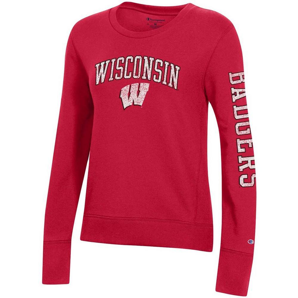 商品CHAMPION|Women's Red Wisconsin Badgers University 2.0 Fleece Sweatshirt,价格¥371,第4张图片详细描述