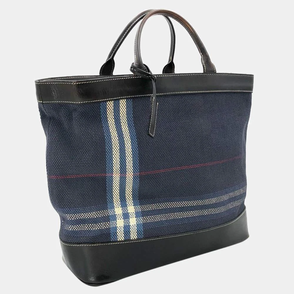 商品[二手商品] Burberry|Burberry Blue Check Canvas Tote Bag,价格¥4574,第2张图片详细描述