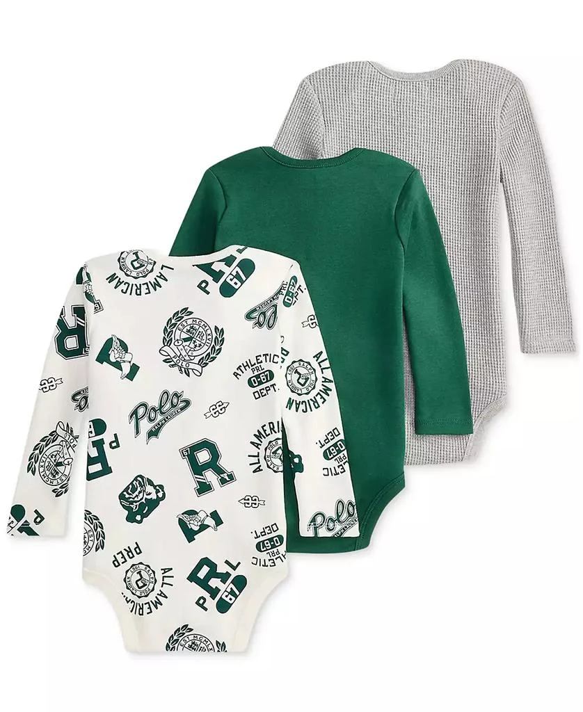 商品Ralph Lauren|Baby Boys 3-Pk. Cotton Bodysuits,价格¥553,第2张图片详细描述