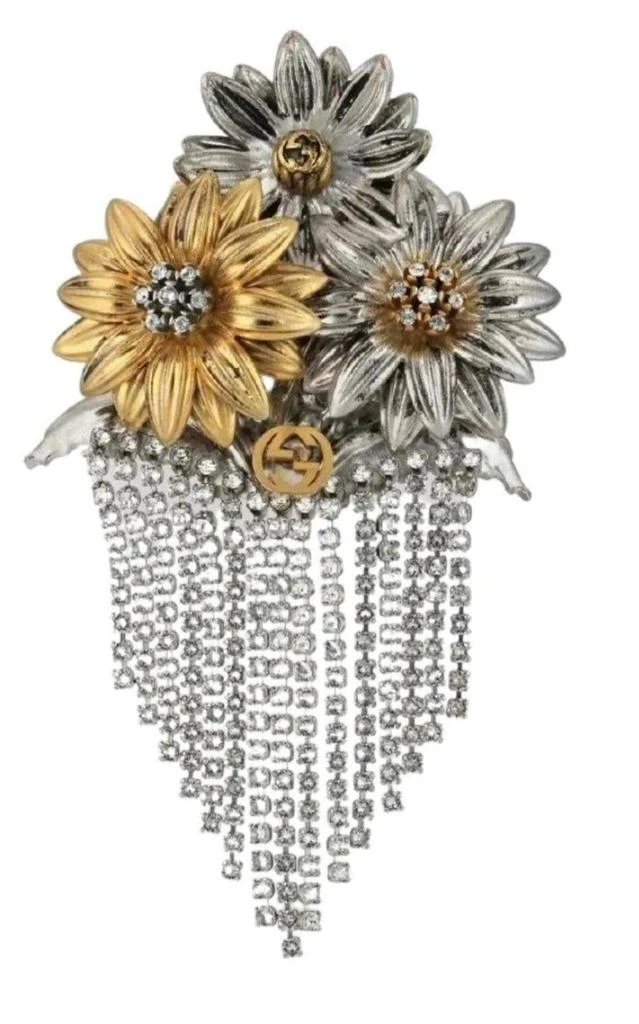 商品Gucci|Crystal Flower Fringe Brooch,价格¥11008,第1张图片
