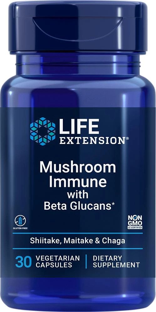 商品Life Extension|Life Extension Mushroom Immune with Beta Glucans (30 capsules, Vegetarian),价格¥141,第1张图片