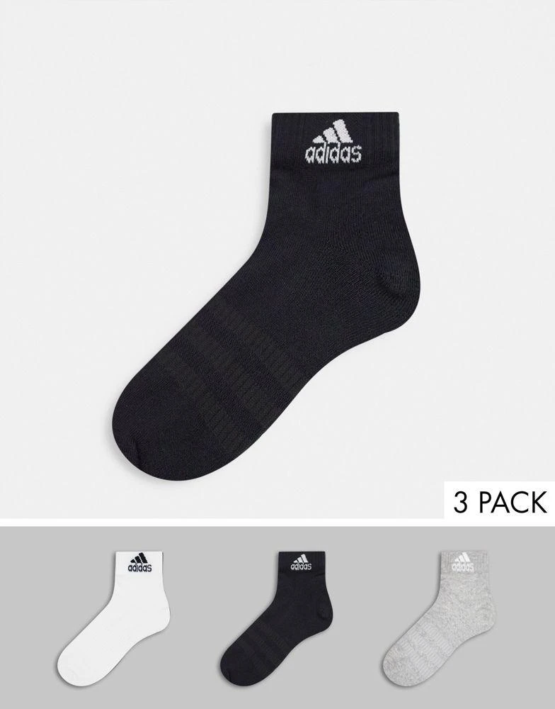 商品Adidas|adidas Training 3 pack cushioned ankle socks in multi,价格¥116,第1张图片